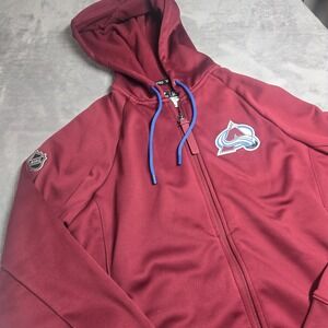 Colorado Avalanche Womens Full Zip Hoodie Fanatics Authentic Pro Red NHL Small